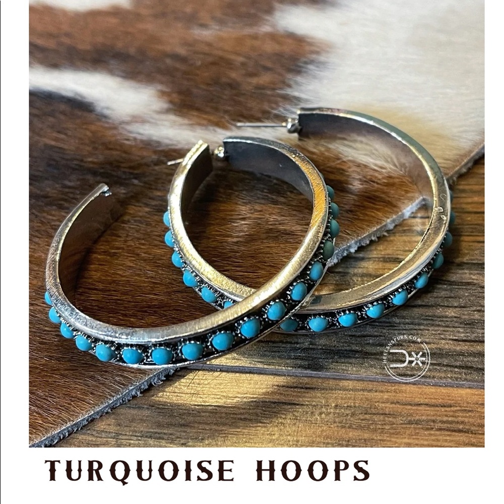 Turquoise hoops